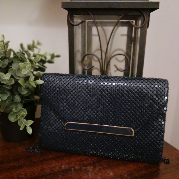 Vintage Navy Blue Mesh Metal Purse - Picture 3 of 6